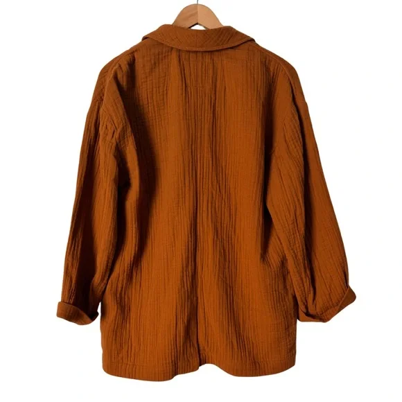 Madewell Lightspun Dorset relaxed fit shawl collar Blazer, Orange, M - Picture 6 of 14